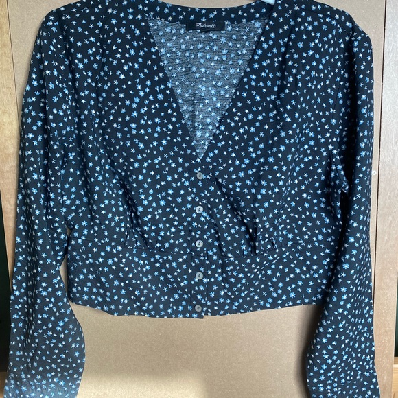 Madewell V-Neck Button-Front Shirt - Picture 1 of 4